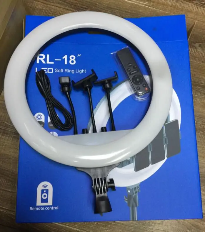 Photography 18 inch Ring light Video 45cm LED Dimmable Studio Ring Lamp with Phone Holder
