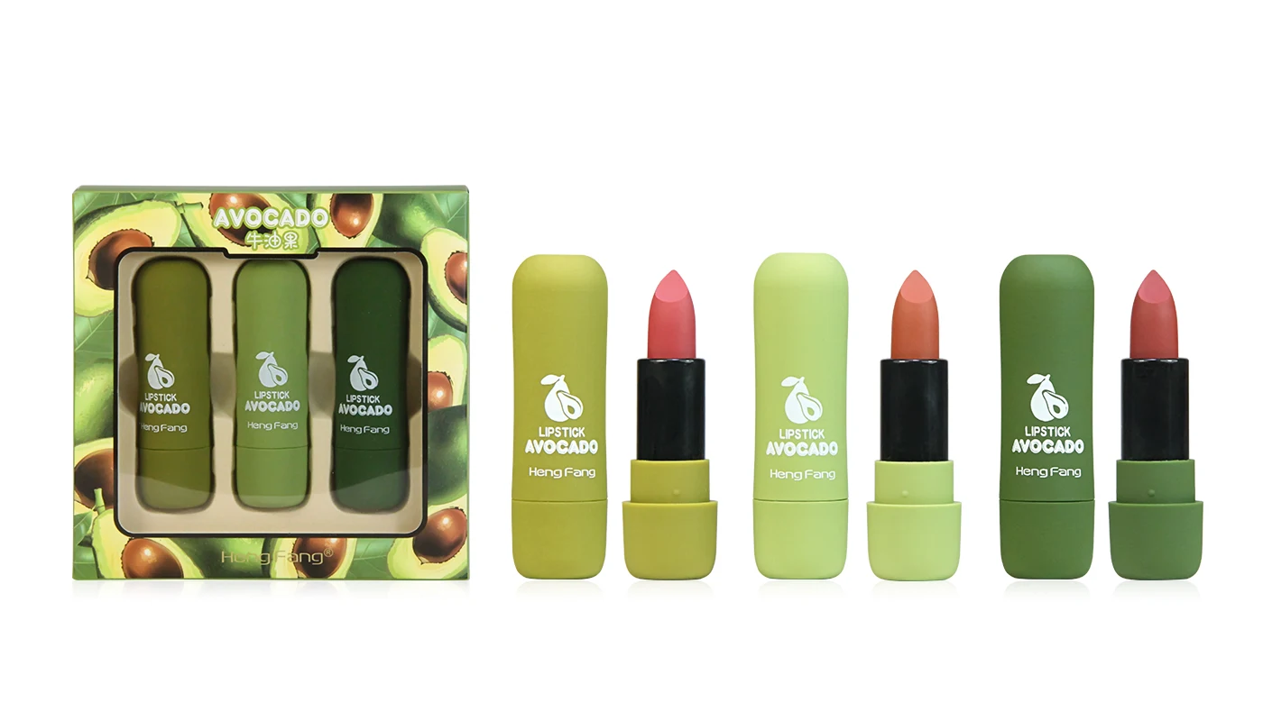 Avocado soft velvet lipsticks logo customize brand matte private label lipstick with high pigment