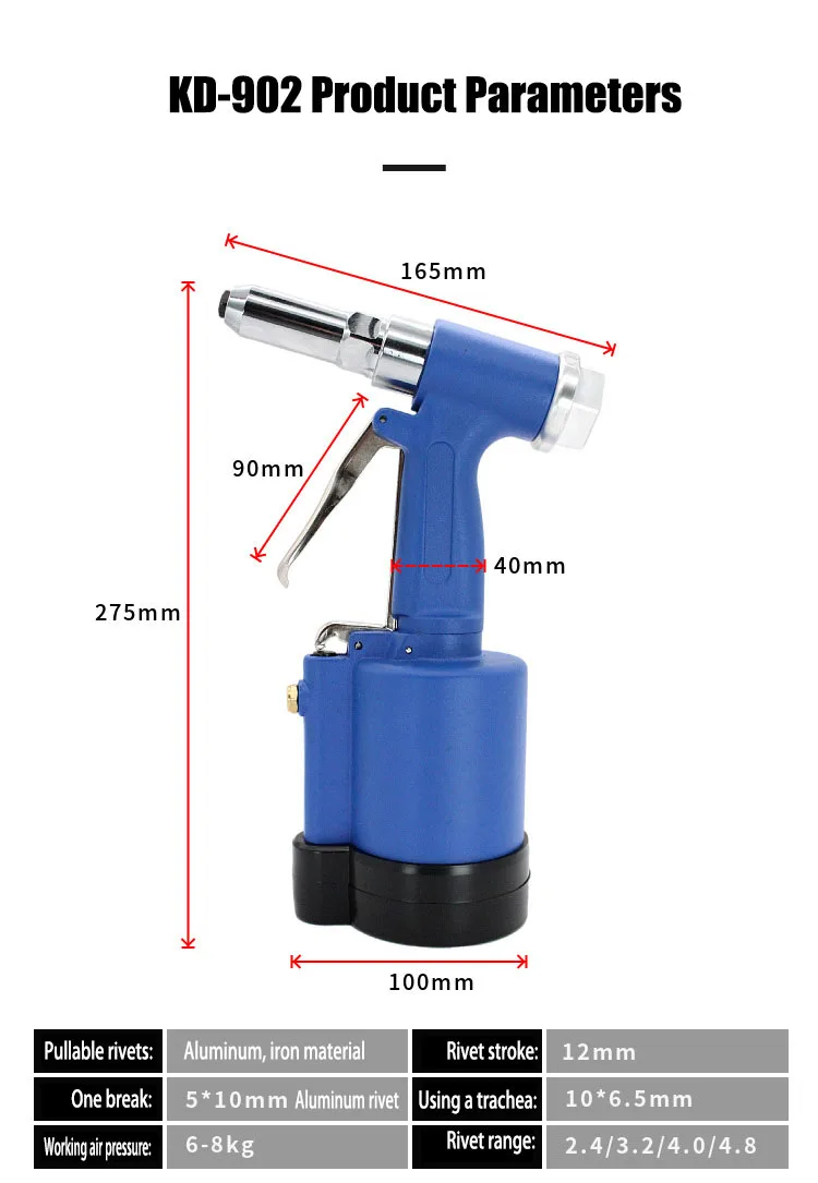 Easy Air Riveting Tool Industrial Grade Durable Pneumatic Blind Rivet Gun Fully automatic pneumatic rivet gun
