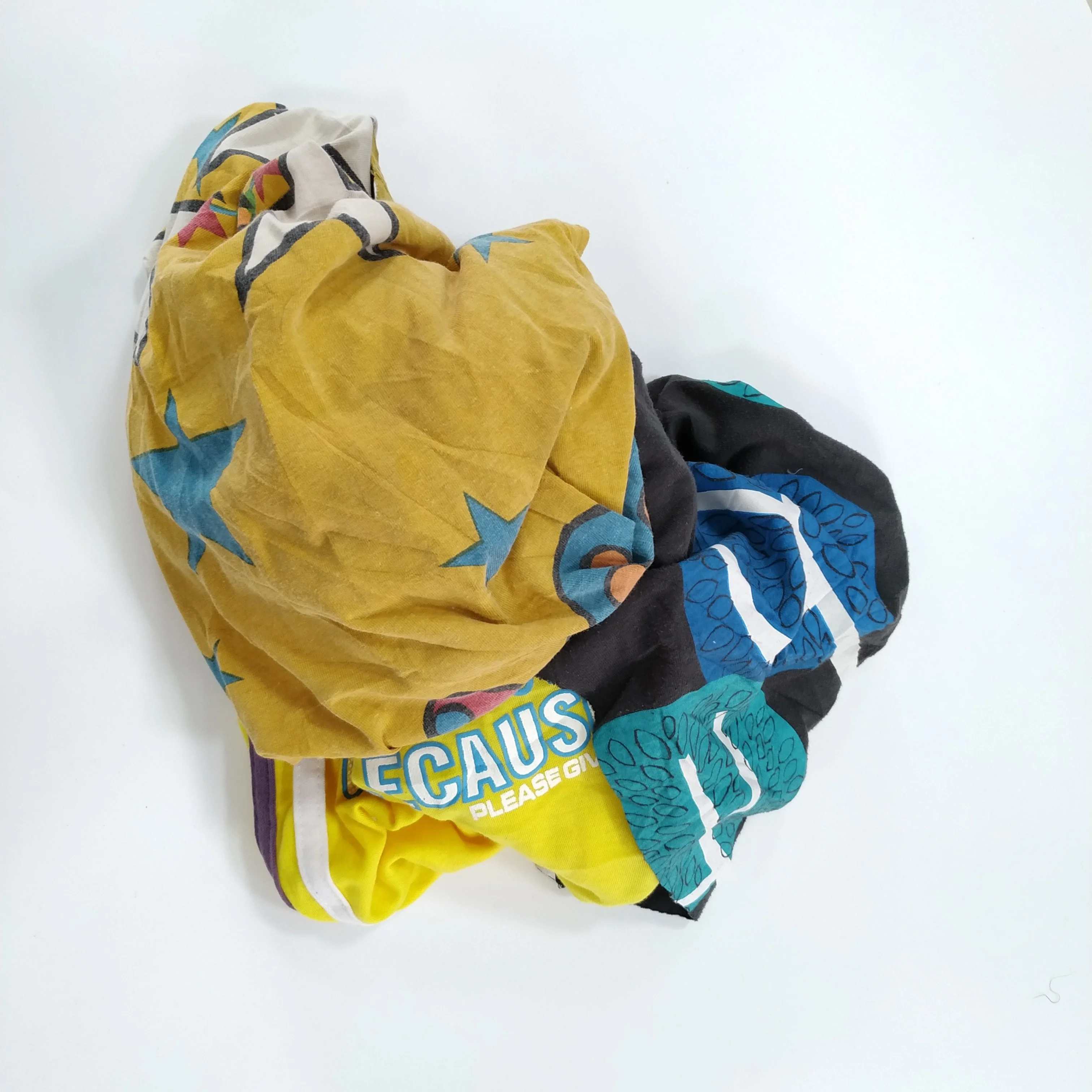 High Cost Performance 90% Cotton Dark Color Mixed Printed Cotton T Shirt Rags Cleaning Wiping Rags