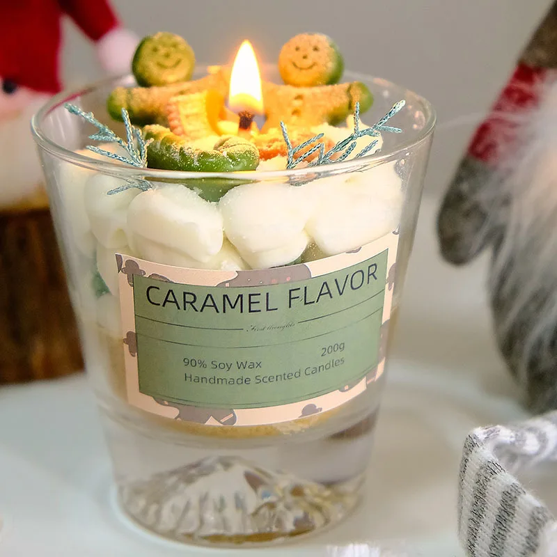 Handmade Gingerbread Man Dessert Candle Figurine Cute Christmas Wholesale Gift Festive Decorations