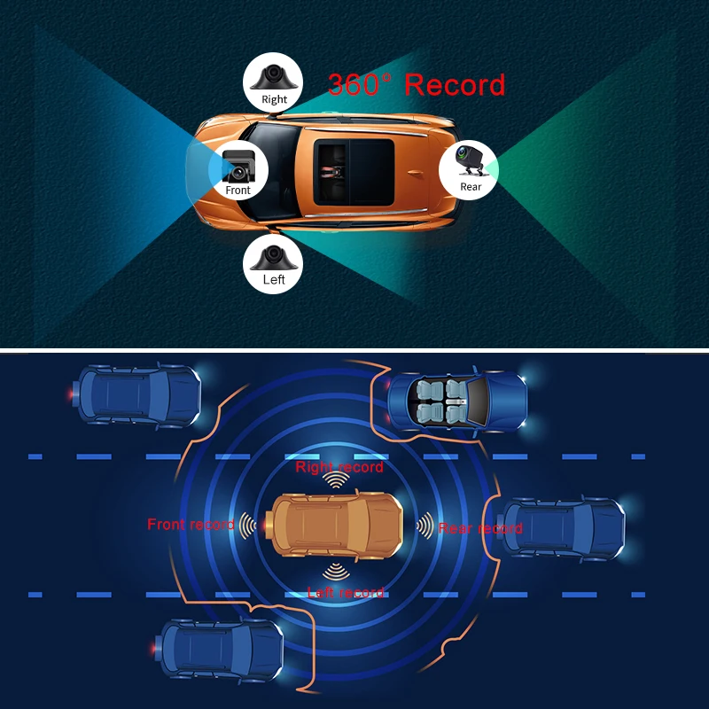 Автомобильная камера 12 дюймов 4 канала Android 9 0 4G 360 градусов Adas Gps-навигация 720P Wi-Fi дистанционное управление через приложение видеорегистратор