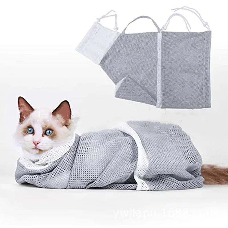 Puppy Adjustable Anti-Bite and Anti-Scratch Polyester Soft Restraint Pets Cat Dog Bath Grooming Shower