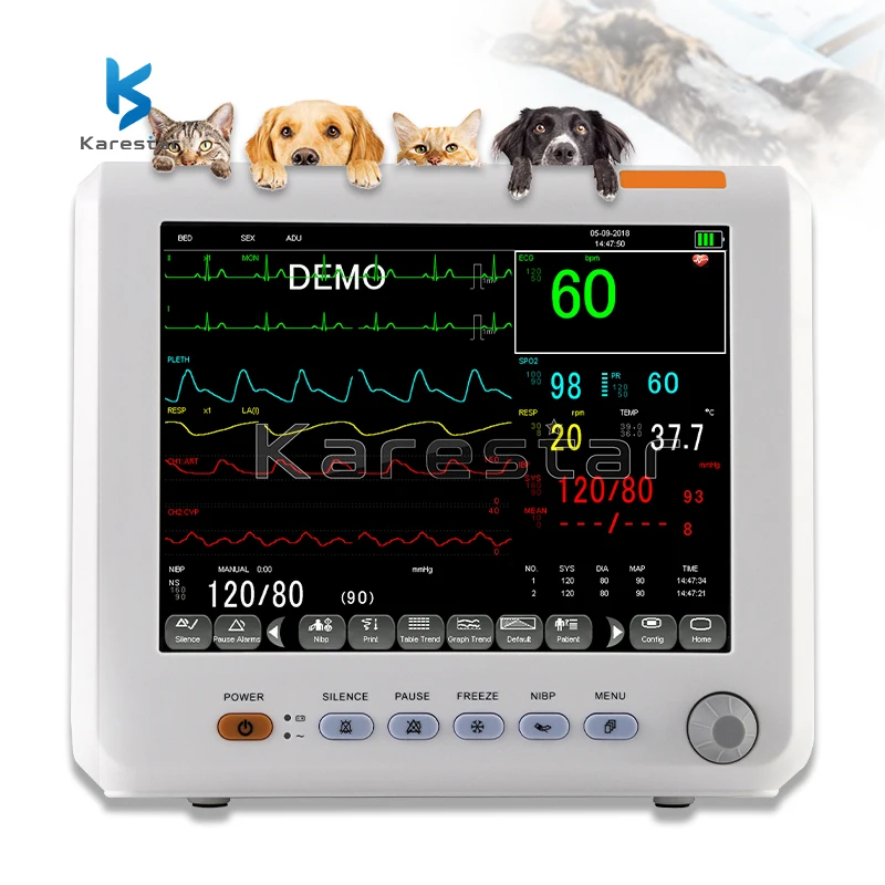 Medical Hospital Multi Parameter Patient Monitor Portable Vital Signs Veterinary 8 inch patient monitor