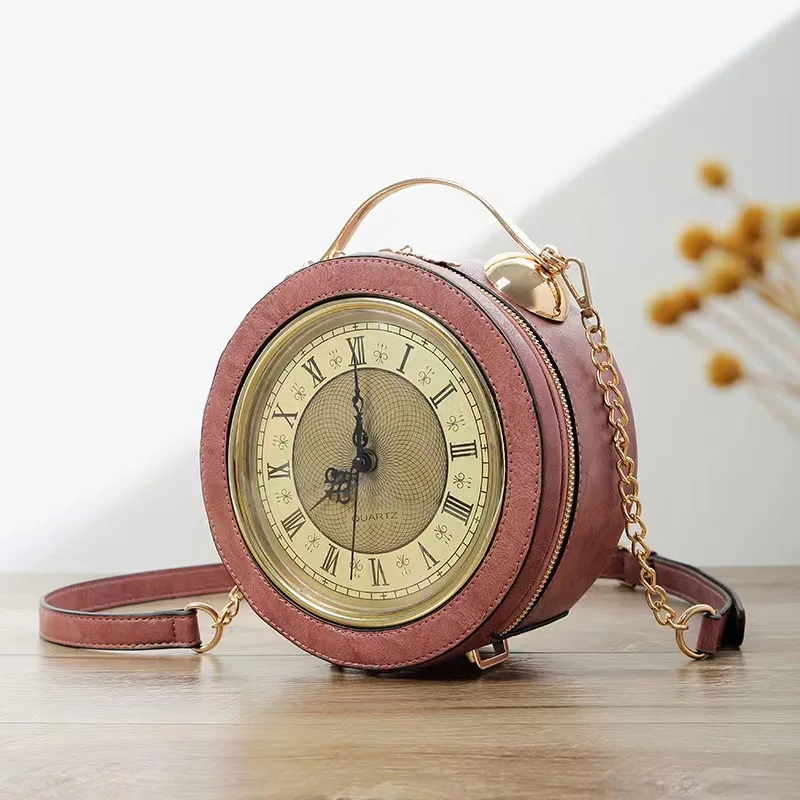 Fashion designer luxury clock bag evening party name brand clutch purses and ladies handbags