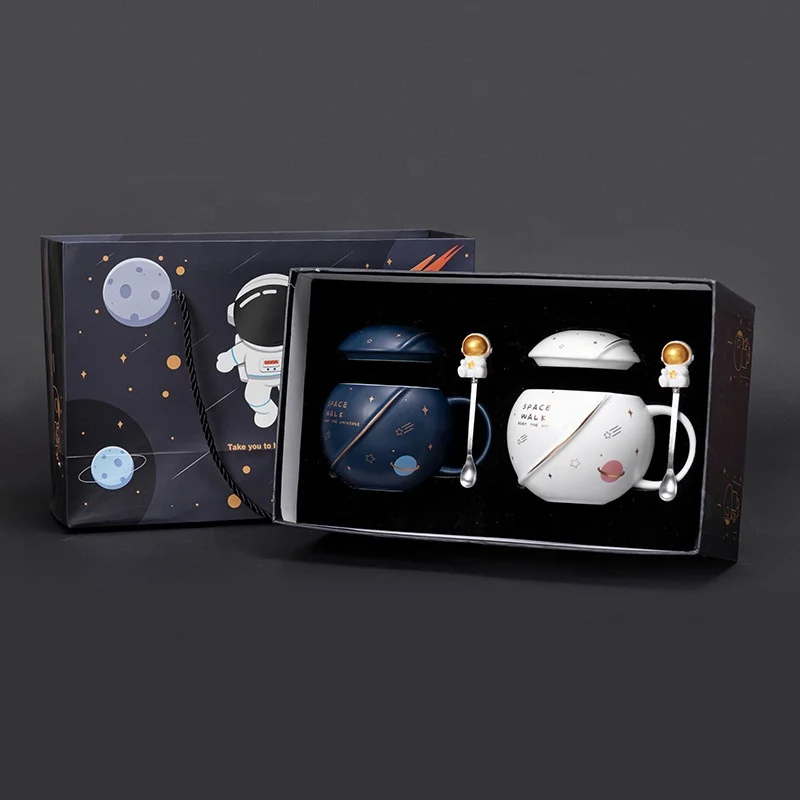 3D Round astronaut Planet Ceramic Mug Couple Drinking Cup Super Cute Cartoon Office Tea Cup Kawaii Mug Coffee Mug Cool Cup