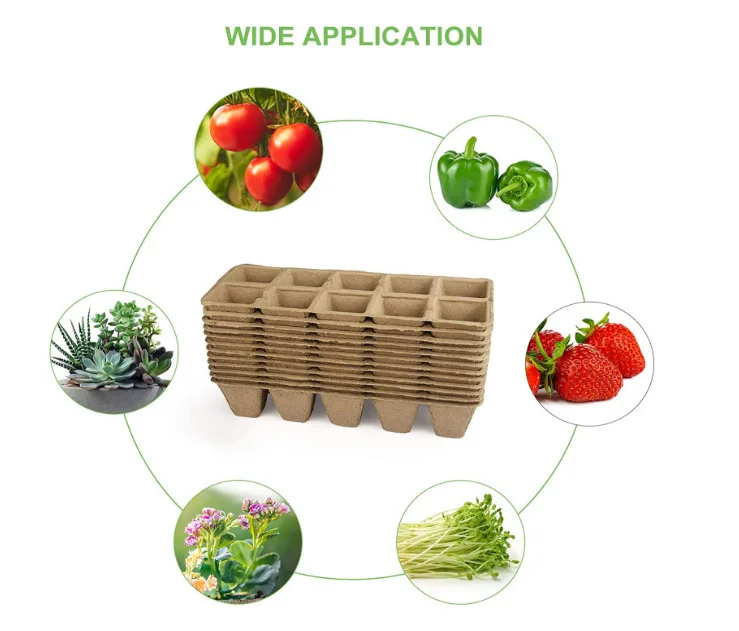 Paper Trays for Seedlings Molded Pulp Seedling Grow Box Seedling Planting Cups