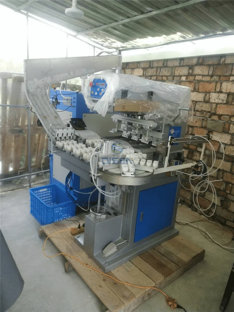 Mini contact lenses 2 color ink cup manual pad printer with Shuttle tennis/golf ball tee pad printing machine