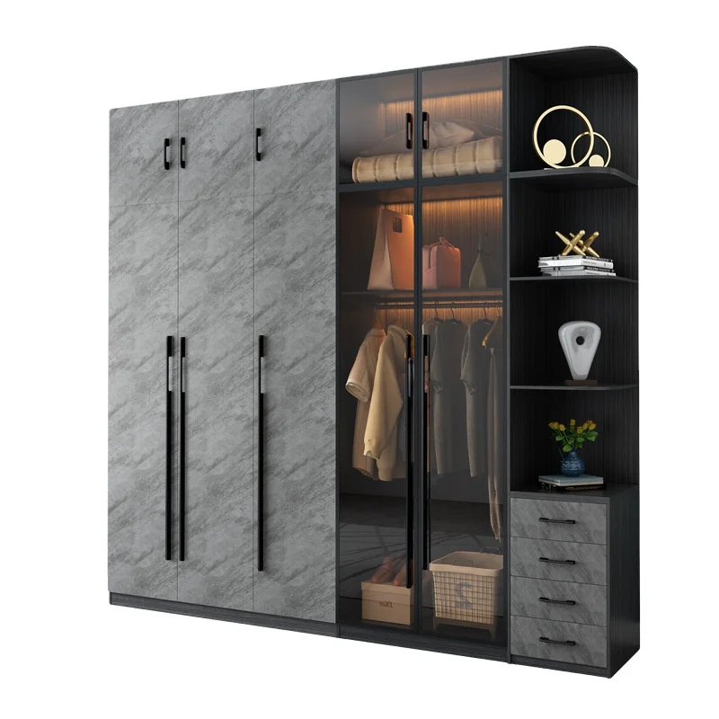 Customized Size Wardrobes Melamine Finished Plywood Closet Design