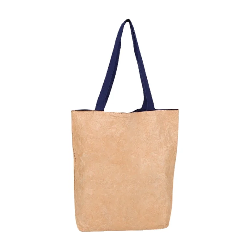 Eco Friendly Custom Logo Brown Dupont Tyvek Paper Shopping Tote Bag Shoulder Bag