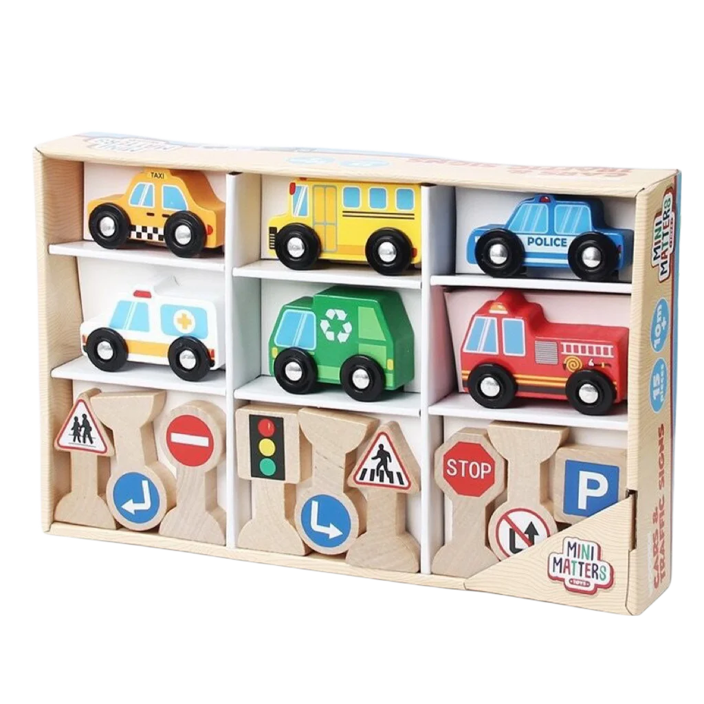 Custom Children Car Traffic Signal Street Road Sign Cognitive Set Educational Life Skill Learning Toys For Boys And Girls