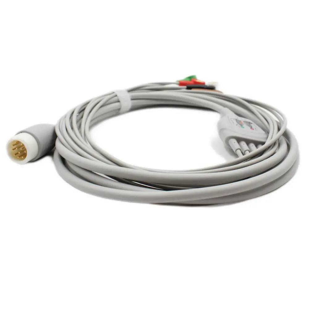Plinma medical accessories Direct-Connect ECG cable 5 leads snap compatible with philips AHA one-piece ECG cable ecg tambo