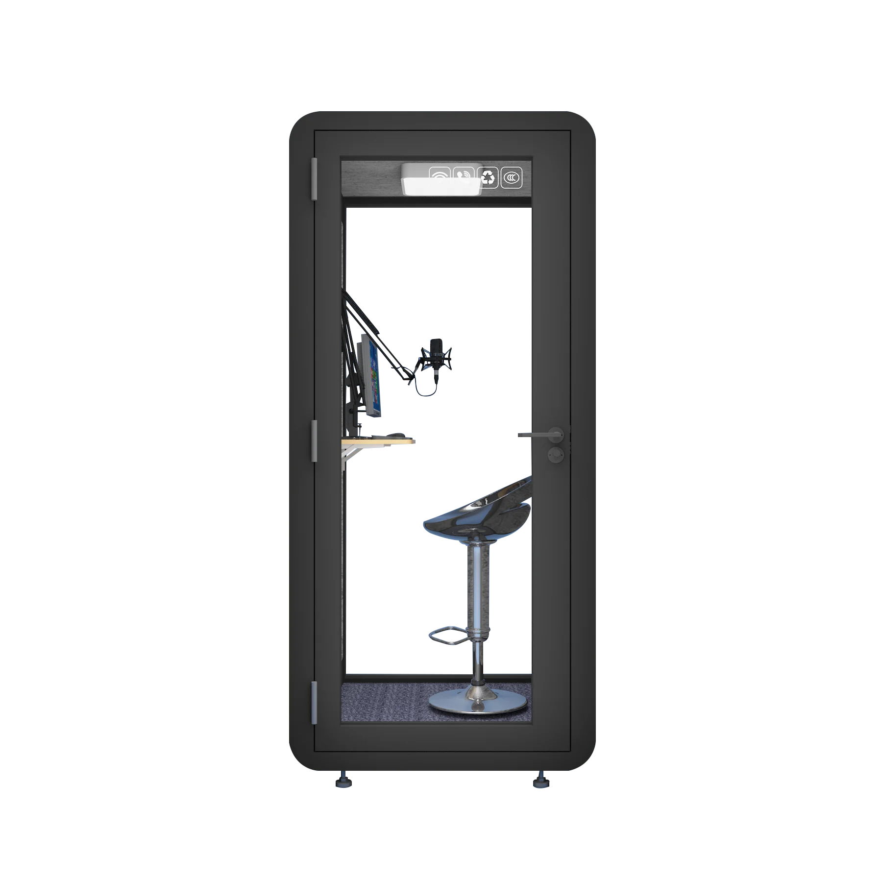 Factory Supply 1.0X1.0X2.3M Acoustic Video Booth Sound Proof Studio Acoustic Video Recording Booth Outdoor Office