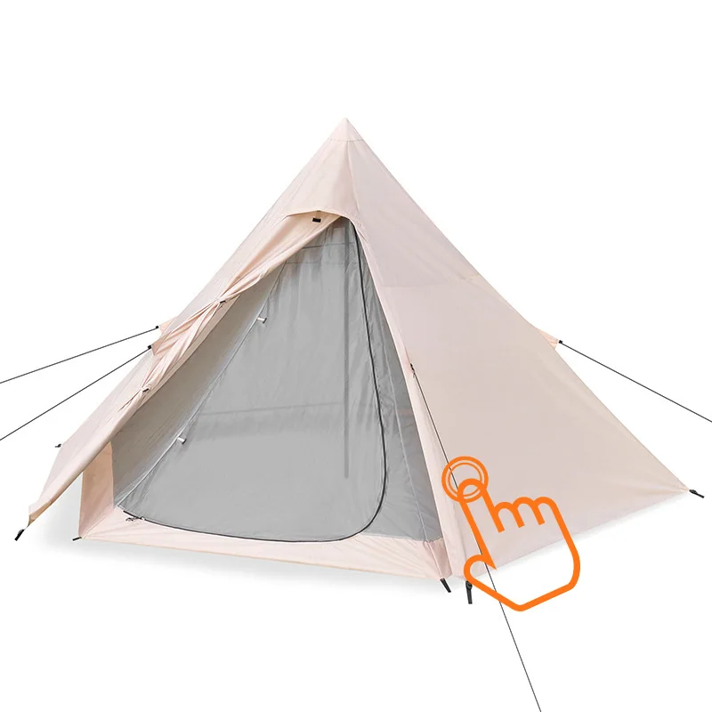 Tipi    Double-layer Mesh Roof Storage Organize Folding Canopy Pyramid Tent