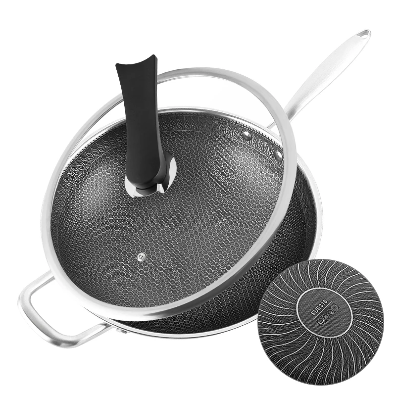 Factory direct stainless steel non-stick pan high-end uncoated frying pan