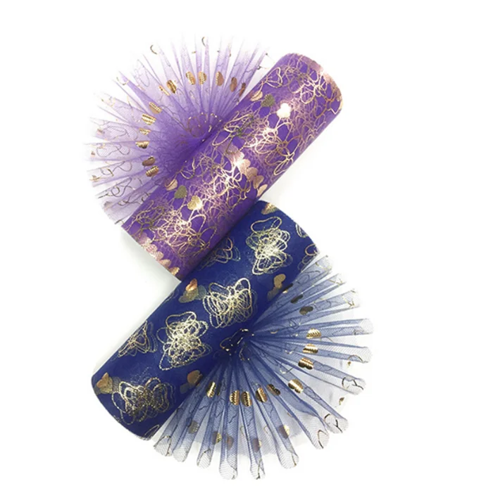 15cmX10yards Butterfly Heart Glitter Tulle Organza Mesh Roll Spool Fabric Tutu Sequin DIY Wedding Birthday Decoration