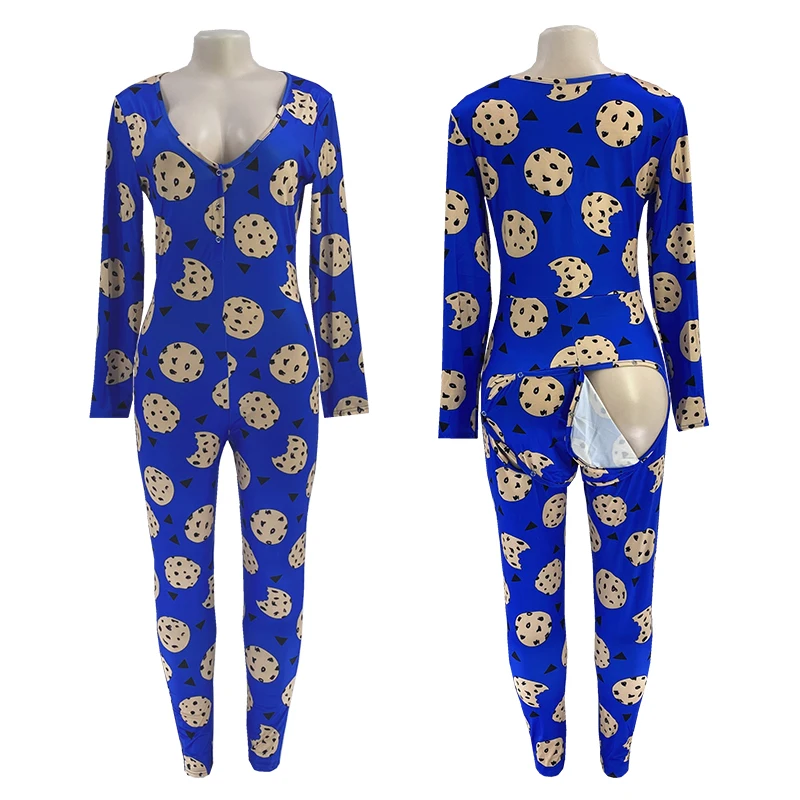 Custom plus size sexy p valley onesie wap onesie with butt flap long sleeve onesie for women with butt flap