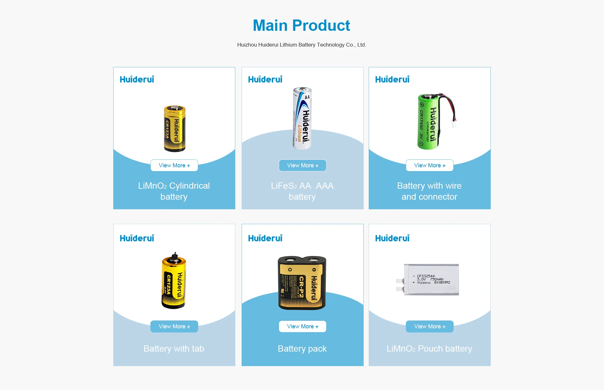Huiderui 1.5V FR6 LiFeS2 Good Quality Performance AA Lithium Battery