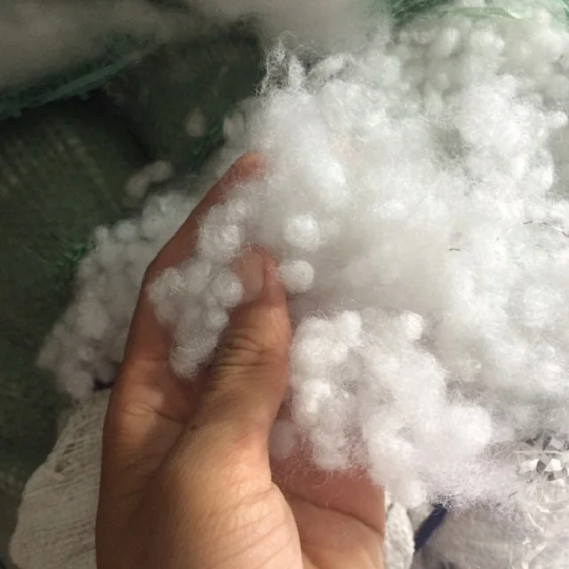 White color recycled polyester staple fiber ball