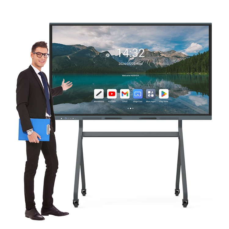 HUSHIDA android system 75 inch multi touch digital smart interactive board infrared electronic white board for conference