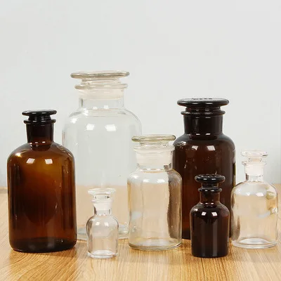 Shanghai Hot Sell 500 ml Laboratory Amber Glass Reagent Bottle