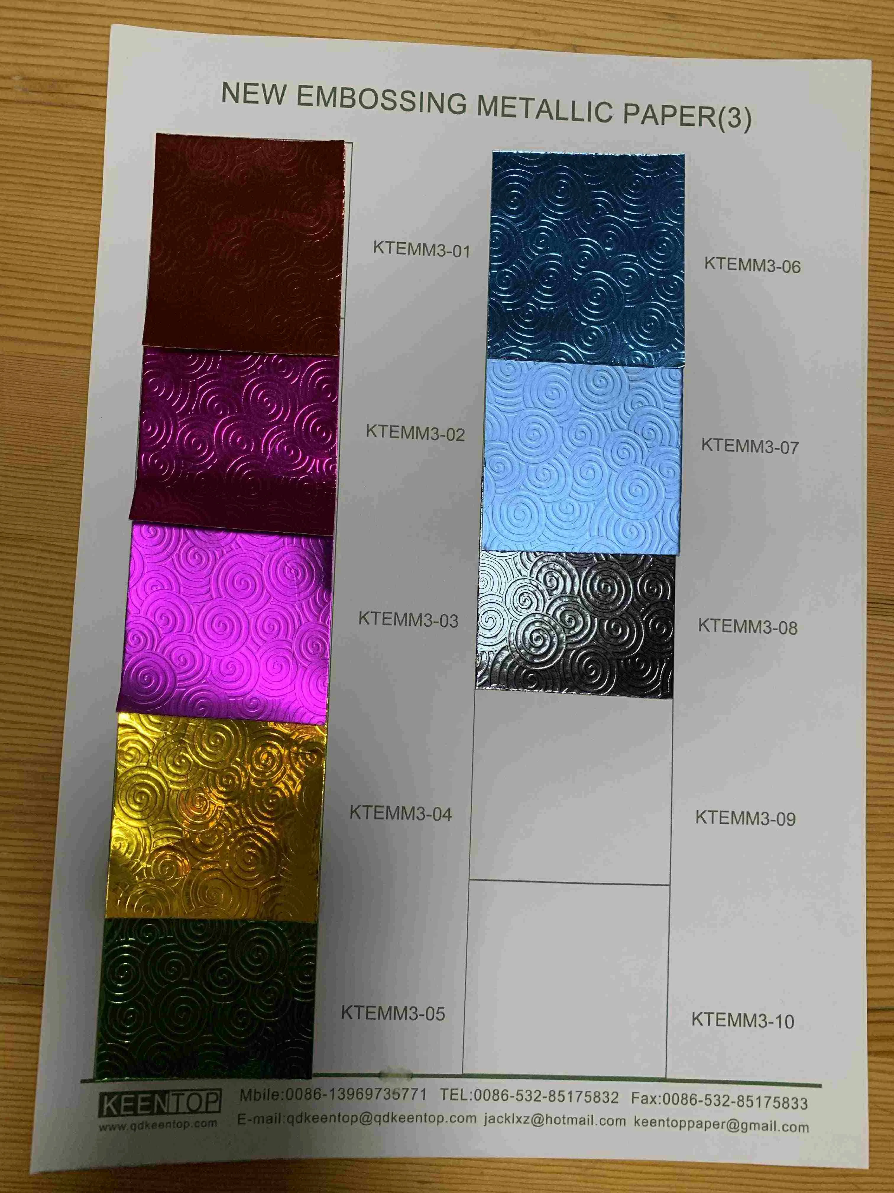 
embossing PET laminated paper 