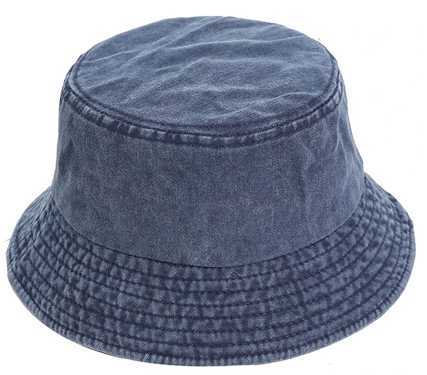 Washed Cotton Bucket Hats Packable Summer Outdoor Cap Travel Beach Sun Hat Plain Colors for Men Women