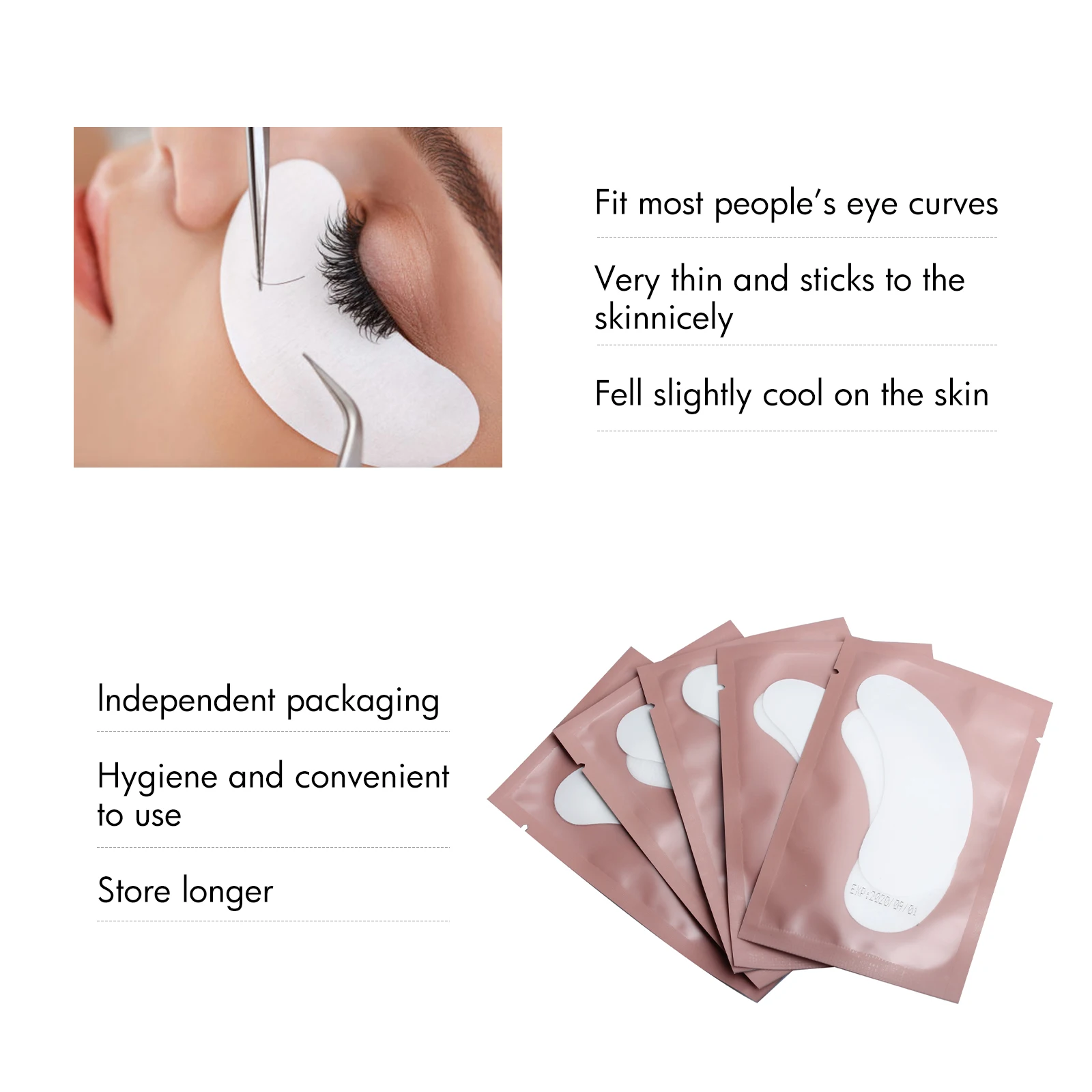 Private Label Collagen Under Eye Gel Patch Hydrogel Lash Eyepatch Cotton Eyelash Extension Moisturizer Eyelash Pad Eye Pads