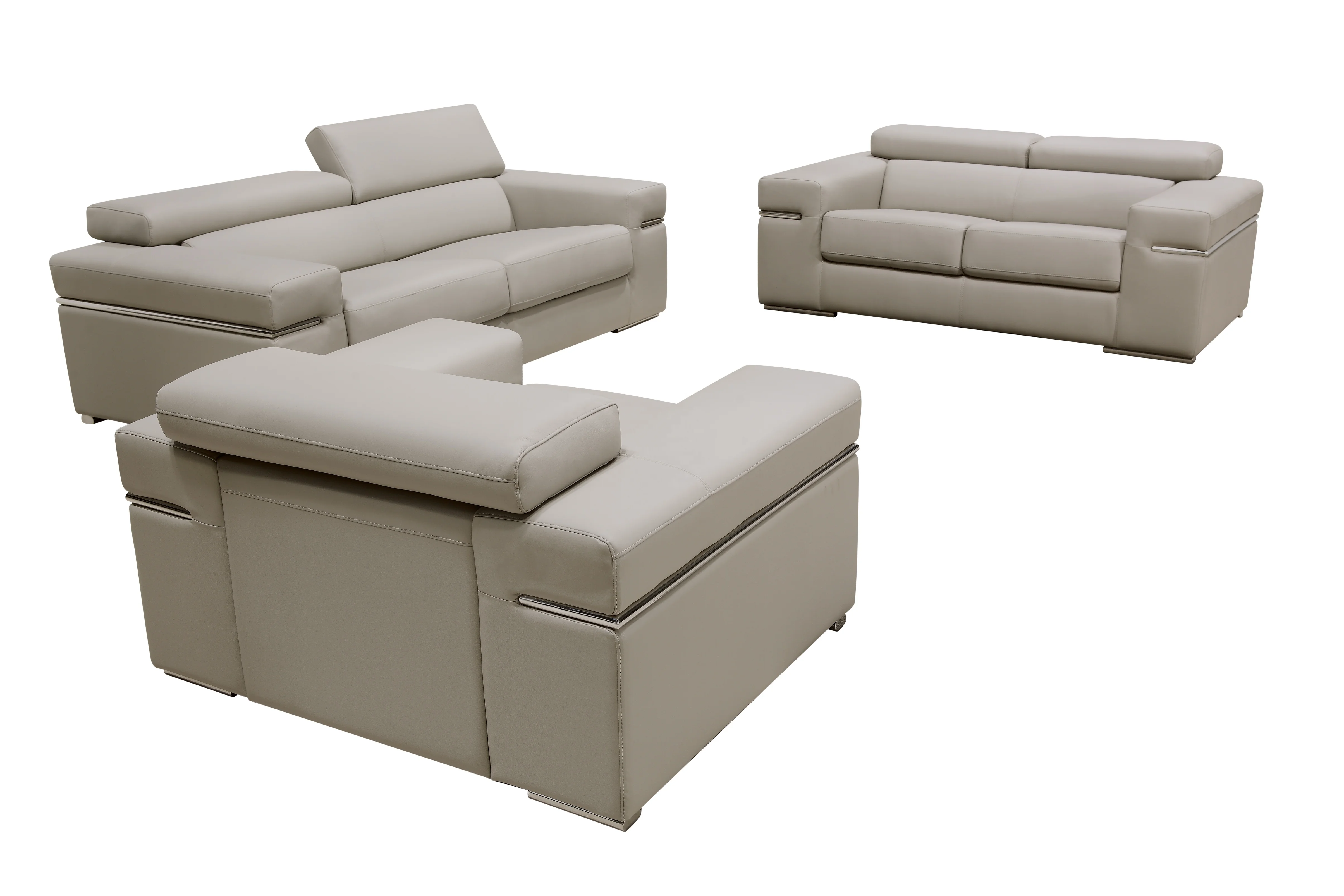 
Beige 3+2+1 seat leather sofa living room sofa set 
