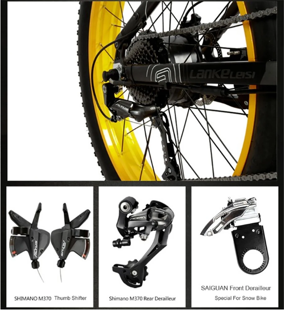 
LANKELEISI T750PLUS 26-inch foldable electric bike 1000W 48V 14.5AH lithium battery, aluminum alloy frame, hydraulic disc brake 