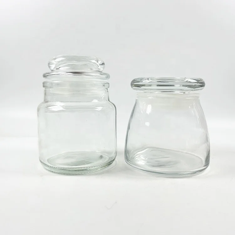 aroma candle jar clear glass aroma candle containers round diffuser candle jar glass storage tank with glass lid