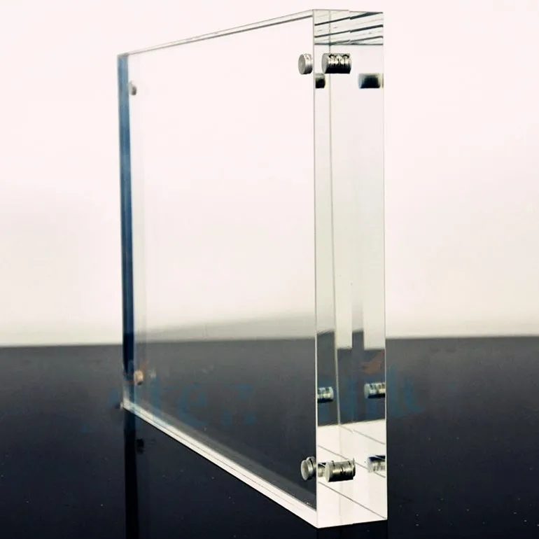 acrylic 4x6 Acrylic Frame, Magnetic Picture Frames, Clear, 10 + 10MM Thickness Stand in Desk/Table