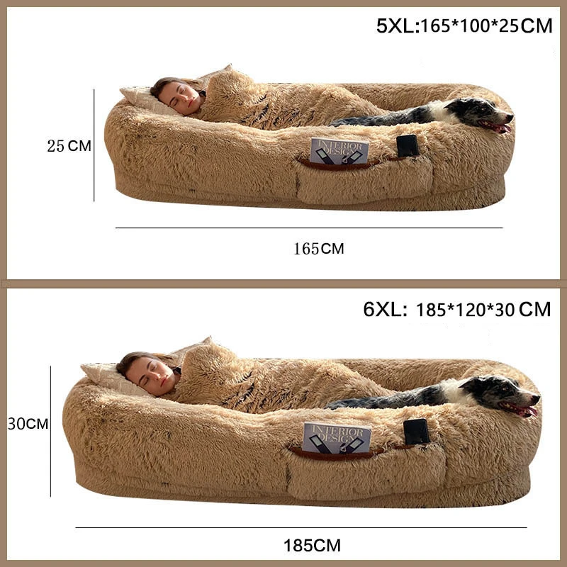 High Quality Washable Sleep Tight Ultra Large Giant Dog Bed Soft Memory Foam Human-Sized Dog Bed