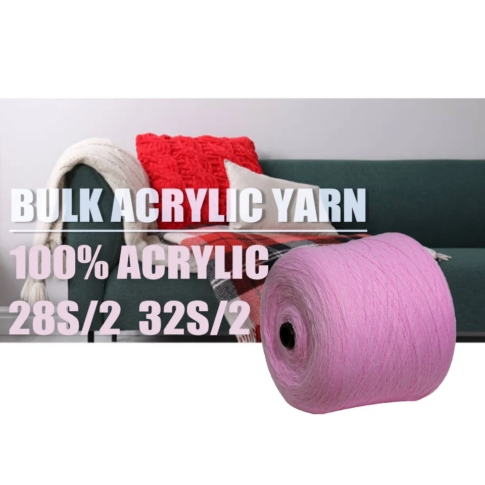 Acrylic Yarns Manufacturers 100 Acrylic Yarn Bulk Knitting NE 2/32 Acrylic Yarn for Weaving