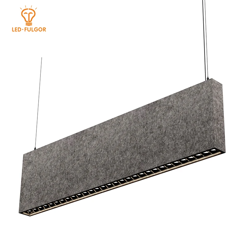 Fulgor New design Linear shape DALI dimming office sound absorbing Acoustic suspended led Light