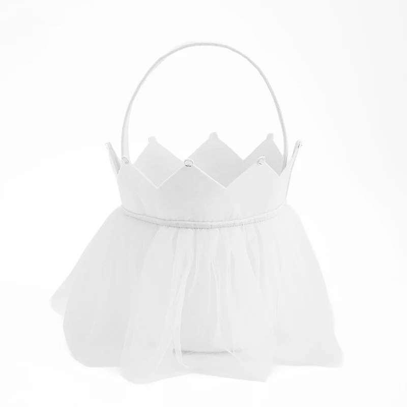 wholesale princess easter bag girl jewelry lace crown easter basket