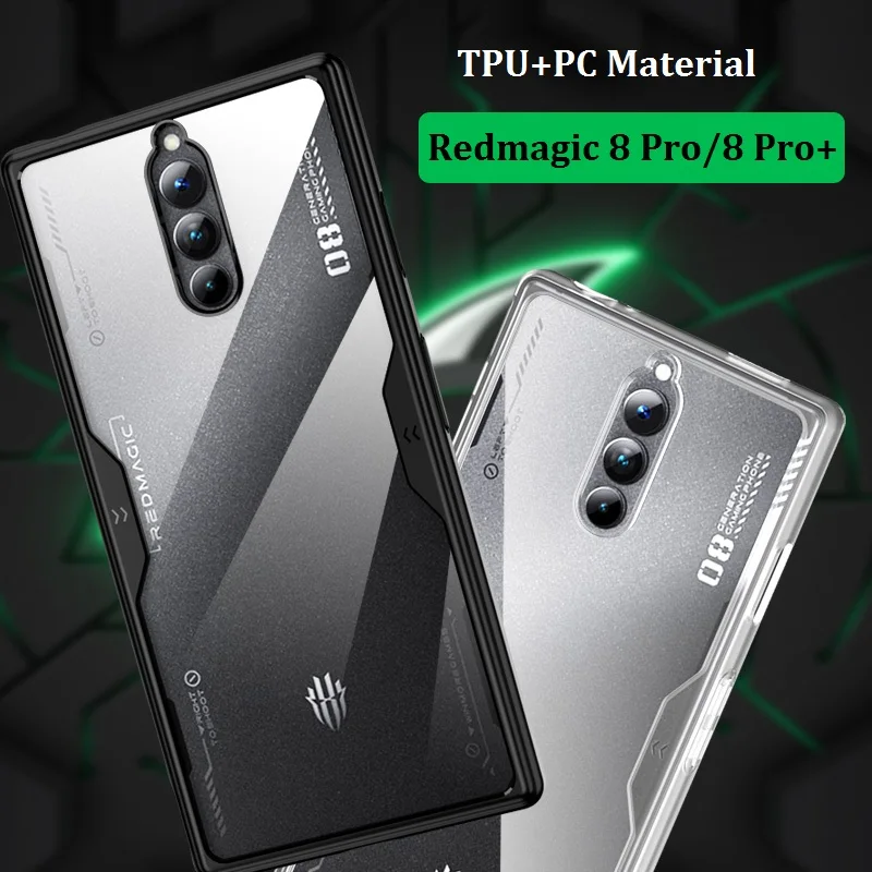 Для ZTE nubia Red Magic 8 8s Pro / 8 Pro + чехол Ультратонкий Мягкий ТПУ каркас прозрачная акриловая Противоударная задняя крышка Coque Fundas