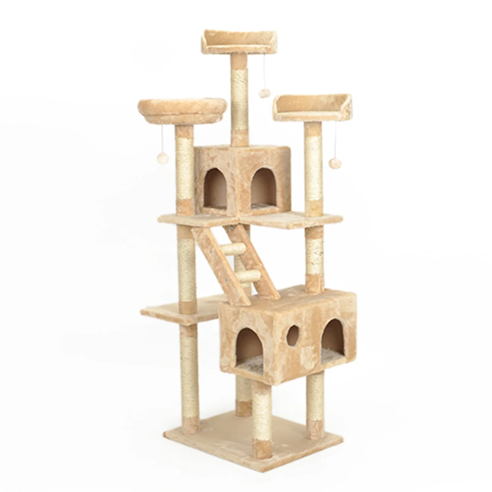 Customized Majestic 3 Layers Pet Products Large Cat Scratch Post Tree Tower Furniture