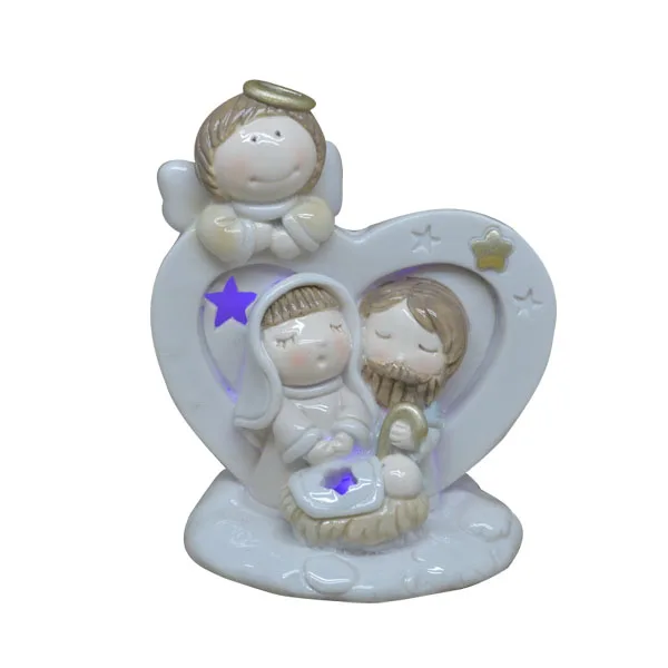 
Wholesale religious scene decor resin handmade products vintage holy family figurine 