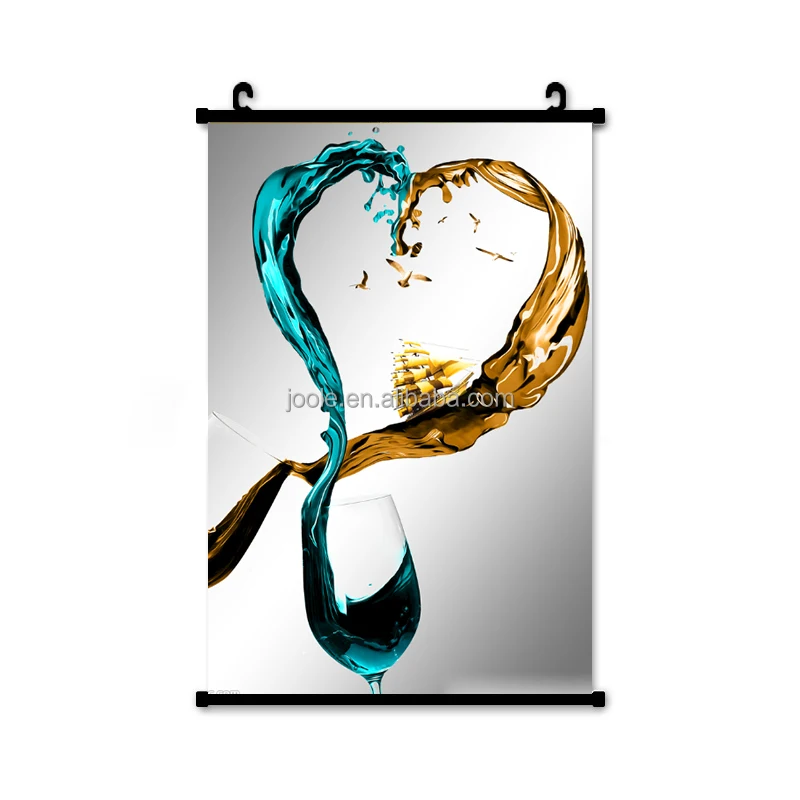 Wine glass decorative painting is suitable for the background wall of restaurant and bar, simple European literature and art