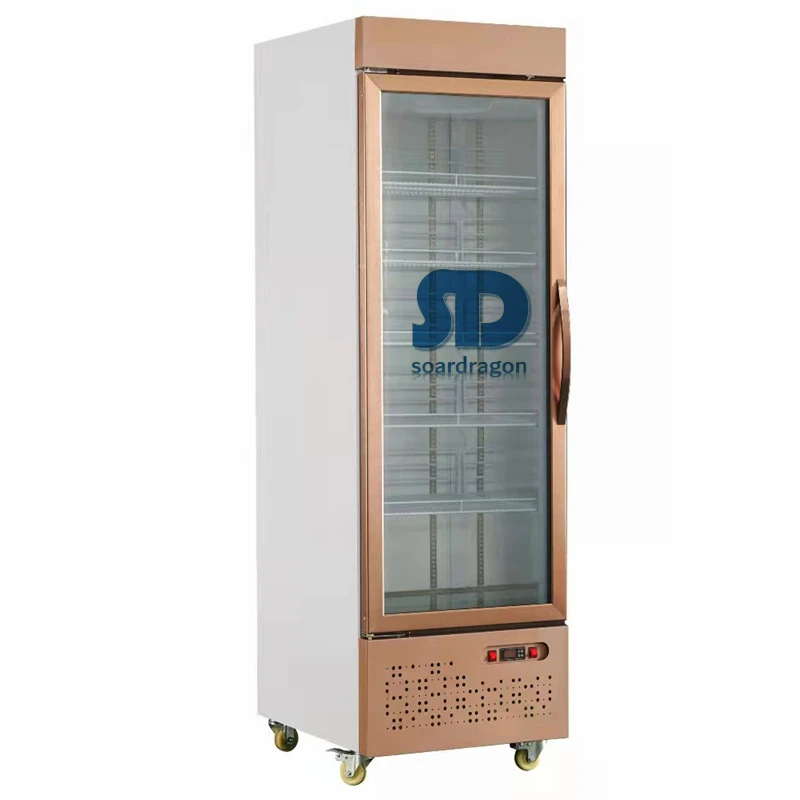 Soardragon -22 degrees 3 glass door upright display freezer for supermarket drinks display use