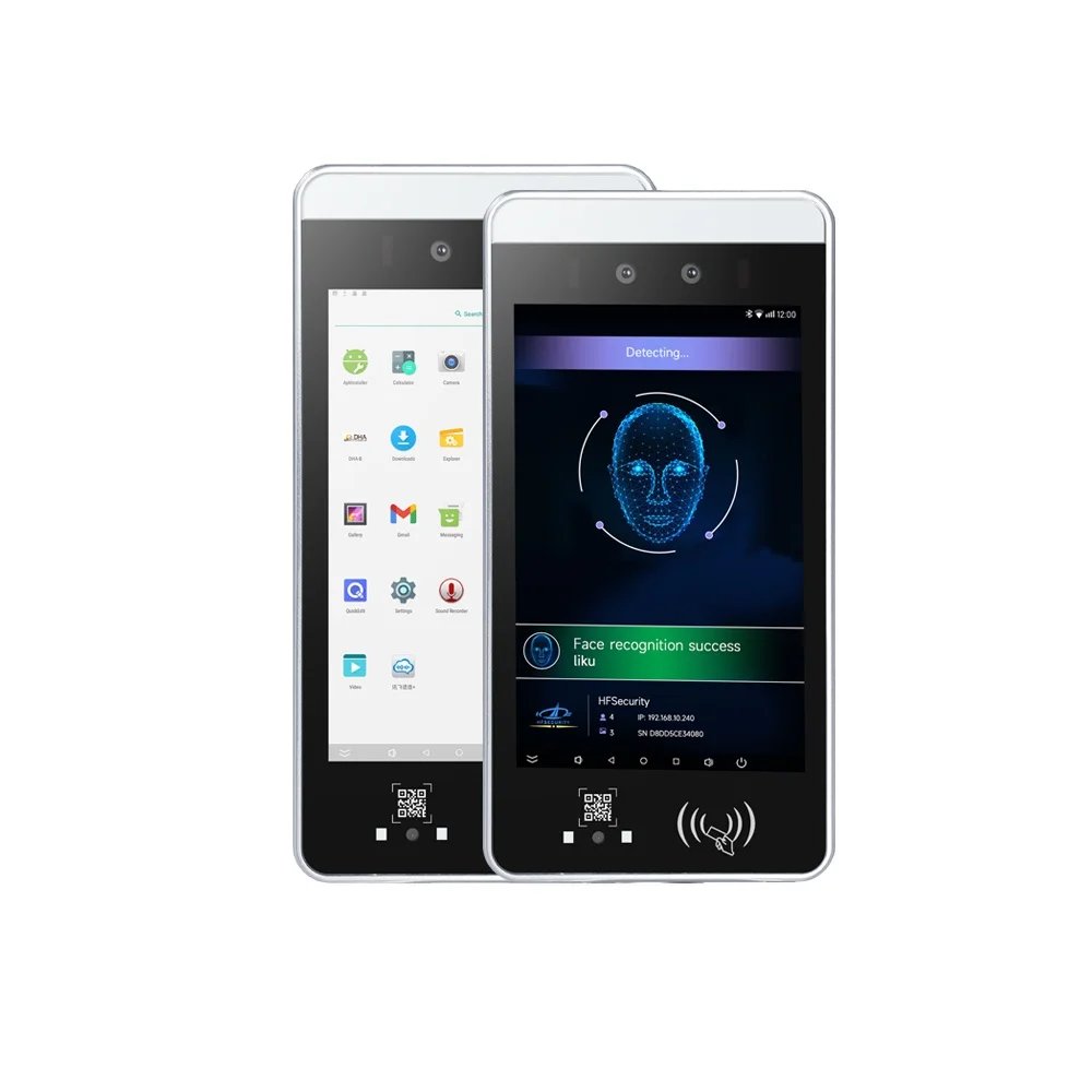 HFSecurity  Android 11 RA08 face recognition nfc dual camera time attendance Factory Custom biometric face recognition