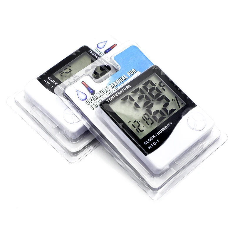 
Humidity Thermometer Hygrometer Weather Station Clock Htc-1 Room Thermo Temperature Meter 