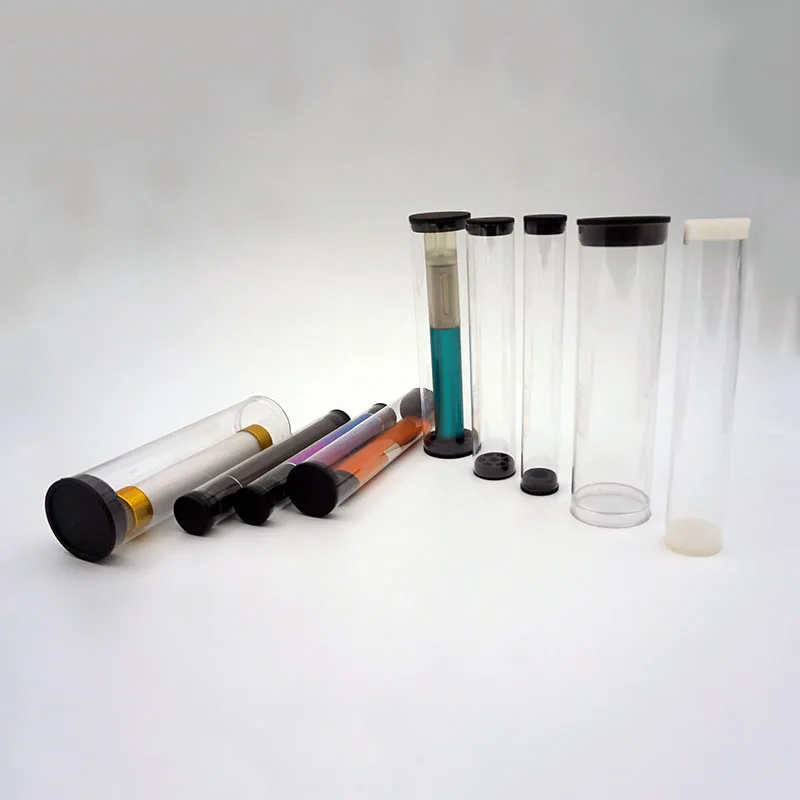 Custom Packaging Soft Empty Eco-friendly Plastic Tube, transparent packaging cylinder tube containers with lids