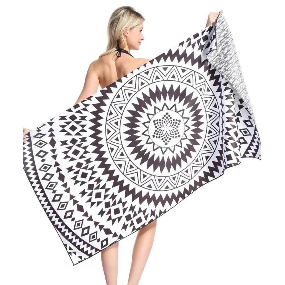 Fashion Quick Dry Comfortable Microfiber Waffle Custom REPT Printed Beach Towels