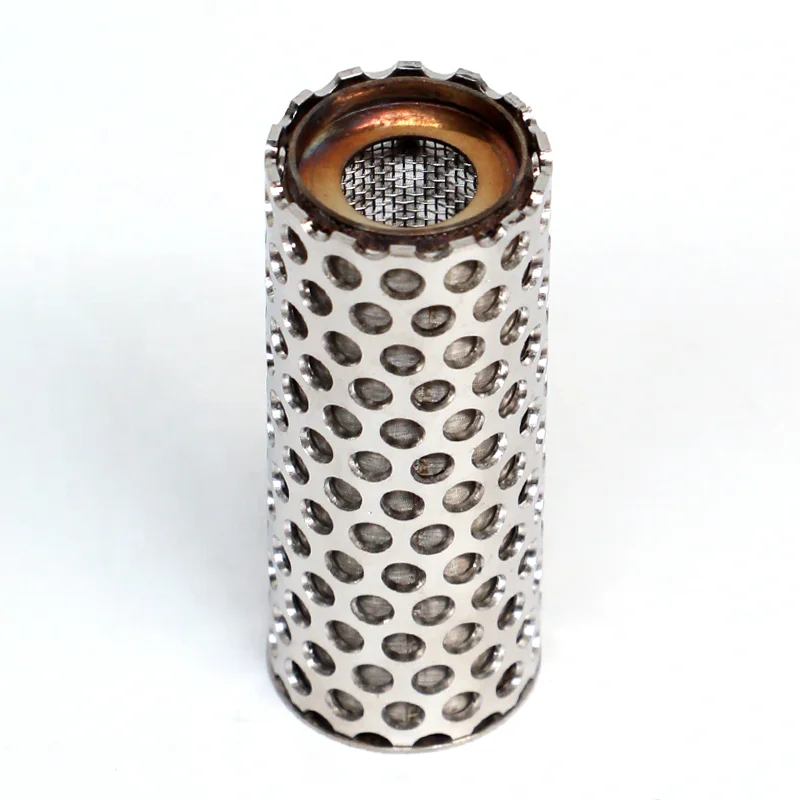 304 316 Stainless Steel Wire Mesh Filters Cylinder Perforated Round Hole Filter Tube Mesh Filter