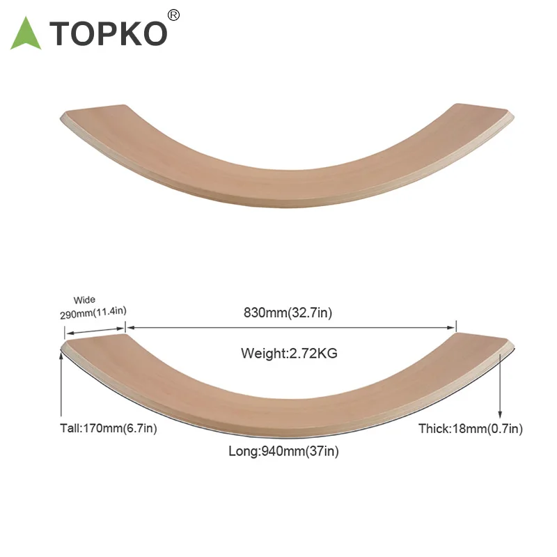 TOPKO Children balance training Kids Toy curvy wooden wobble balance board