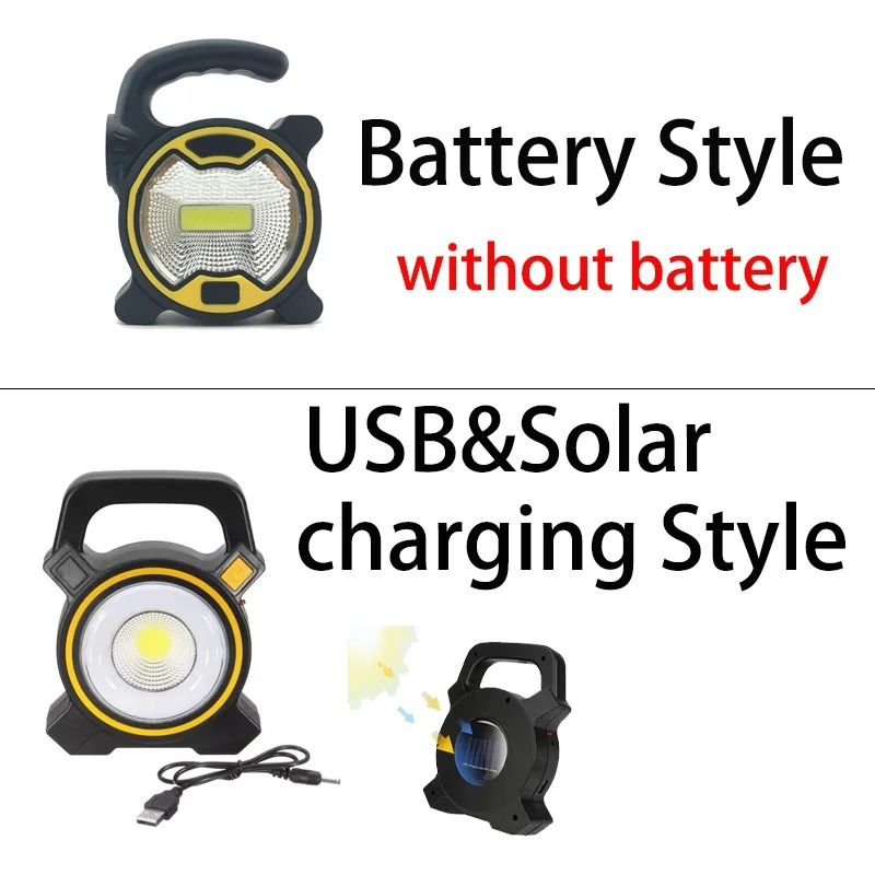 2022 New Design 30W Usb Rechargeable Power Bank Portable Cob Led  Solar Camping Light for Outdoor