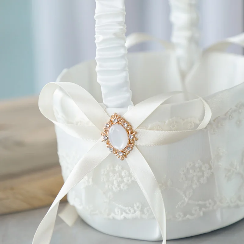 2023 Wedding Supplies Ribbons Ring Holder Bridal Pillow Flower Basket