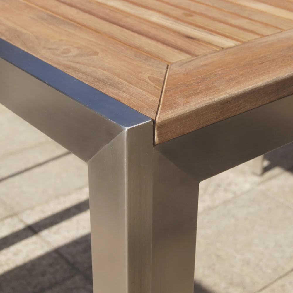 wholesale all weather outdoor garden furniture with sling swing chair and teak wood table